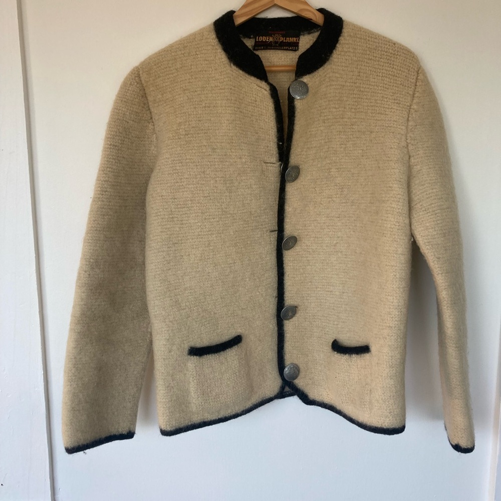 Vintage Austrian Wool jacket with Black Trim